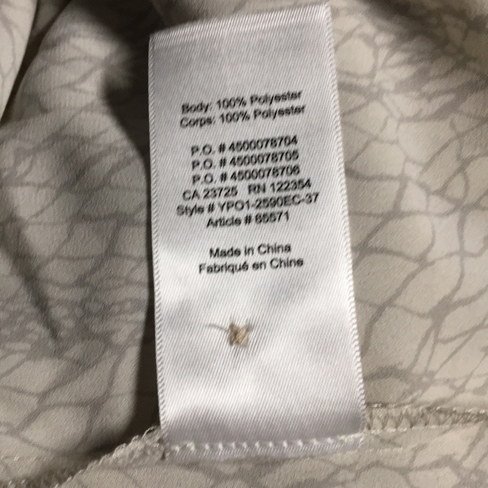 ARITZIA // BABATON Gray Print  Neck Tie Blouse XXS - Picture 4 of 4